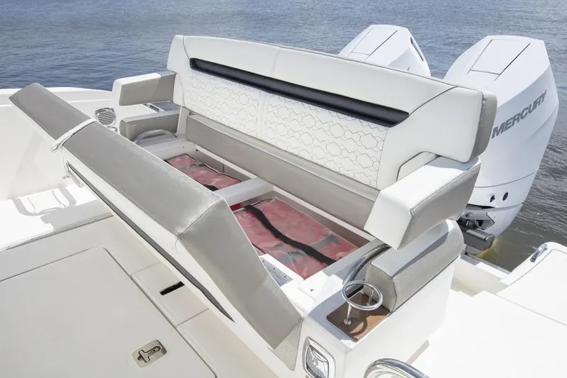 Slide: The Image of Luxurious seating on 2026 Tiara Yachts 34 LS, showcasing premium design and comfort. - 14