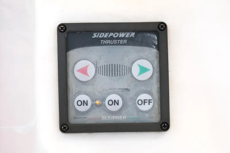 Slide: The Image of Side-Power thruster control panel on a 2001 Hylas 49 yacht. - 18
