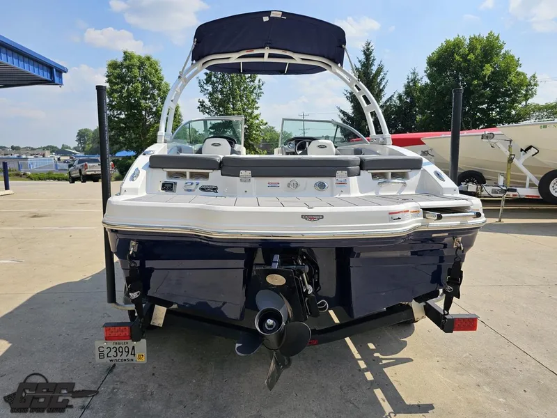 Slide: The Image of 2022 Chaparral 21 SSi boat, rear view, parked on a sunny day. - 34