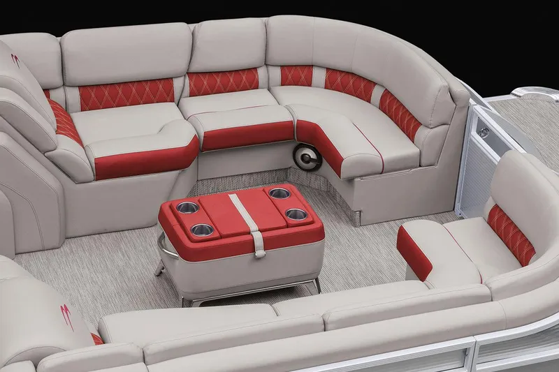 Slide: The Image of Steering console of 2021 Bennington Q 23 Swingback pontoon boat with modern controls. - 14