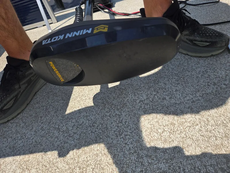 Slide: The Image of Minn Kota PowerDrive motor on a 2019 Bennington 188 SFV boat deck. - 11