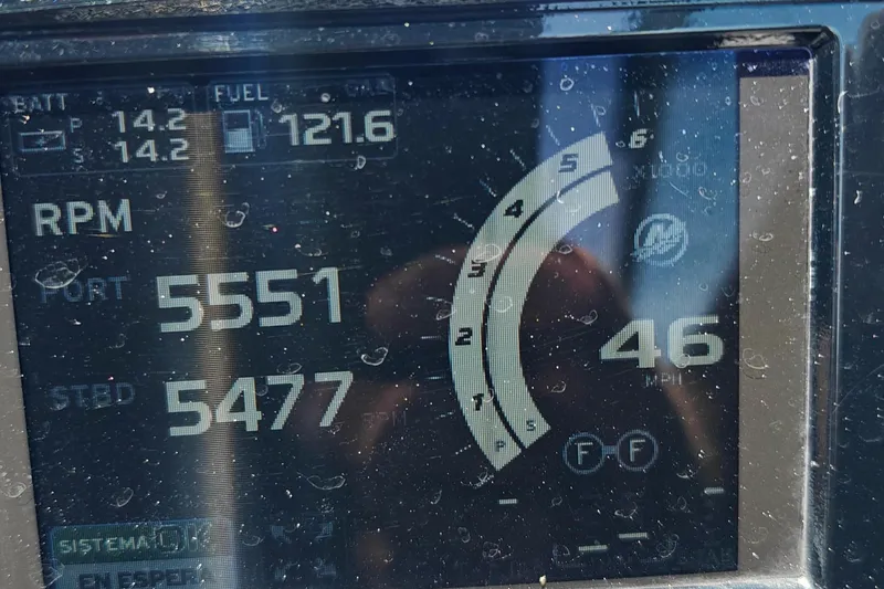 Slide: The Image of 2018 Sea Ray SLX 310 boat interior with luxurious seating and modern design. - 20