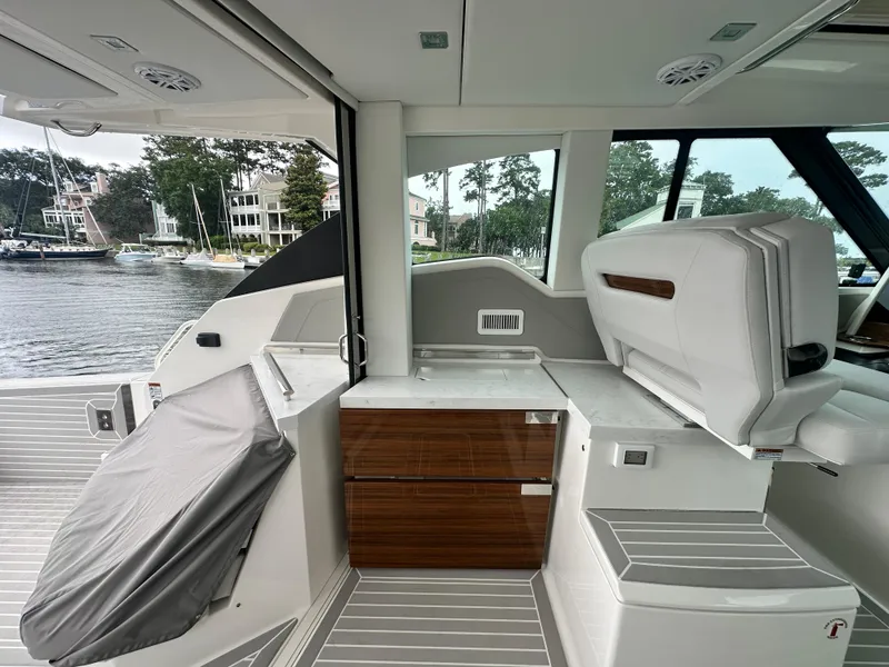 Slide: The Image of 2023 Tiara Yachts 43 LE interior with sleek design and modern amenities. - 13