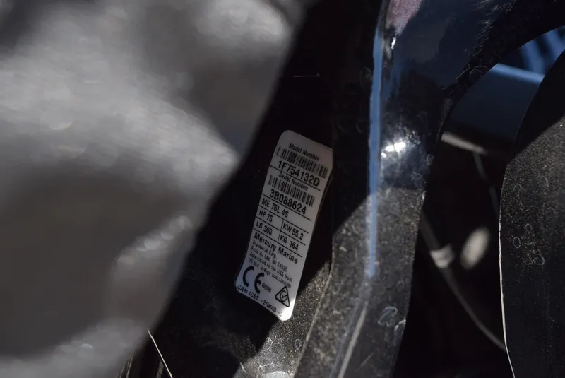 Slide: The Image of Label on 2022 Tracker Pro Team 175 TXW boat, showing model and serial numbers. - 6