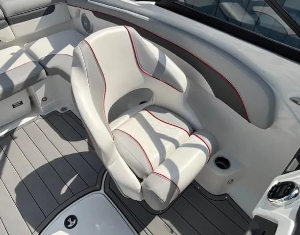 Slide: The Image of Luxury seating on 2021 Tahoe 700 boat, featuring sleek design and comfortable upholstery. - 20