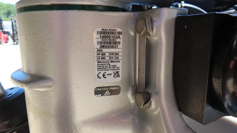 Slide: The Image of Label on Mercury Marine engine, model 14000103A, for Princecraft Vogue 27 RL, 2025. - 6