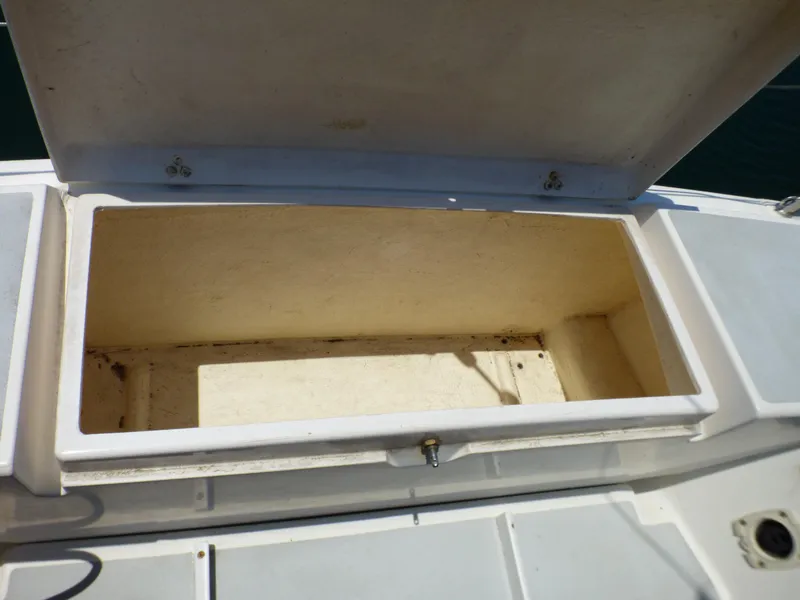Slide: The Image of Open storage compartment on a 2002 J Boats J/109 sailboat. - 36