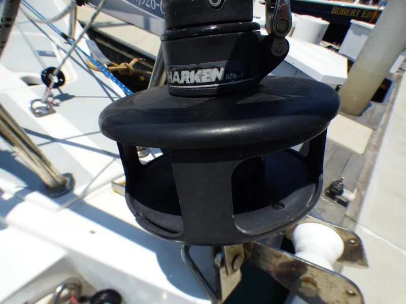 Slide: The Image of Close-up of a Harken winch on a 2002 J Boats J/109 sailboat. - 42