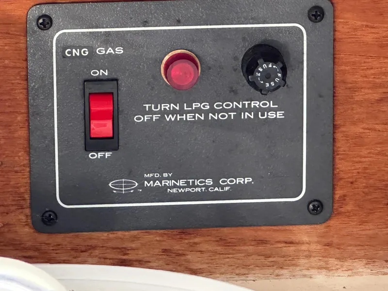 Slide: The Image of Control panel for CNG gas system on 1986 Sabre 32, manufactured by Marinetics Corp. - 24