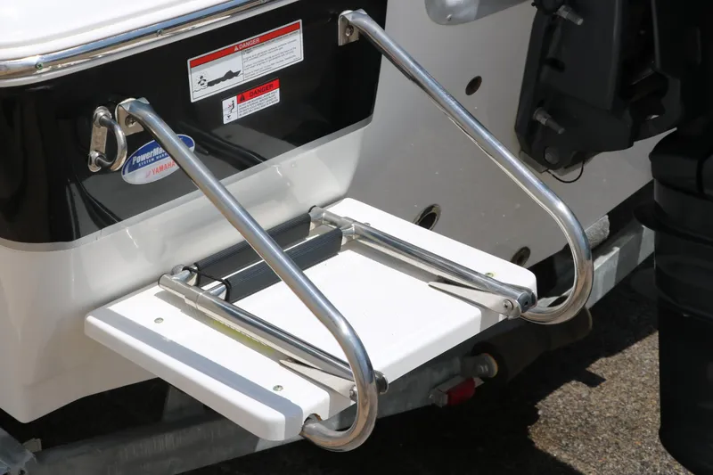 Slide: The Image of Stainless steel boat ladder on 2011 Sea Hunt XP-21, featuring Yamaha components. - 10