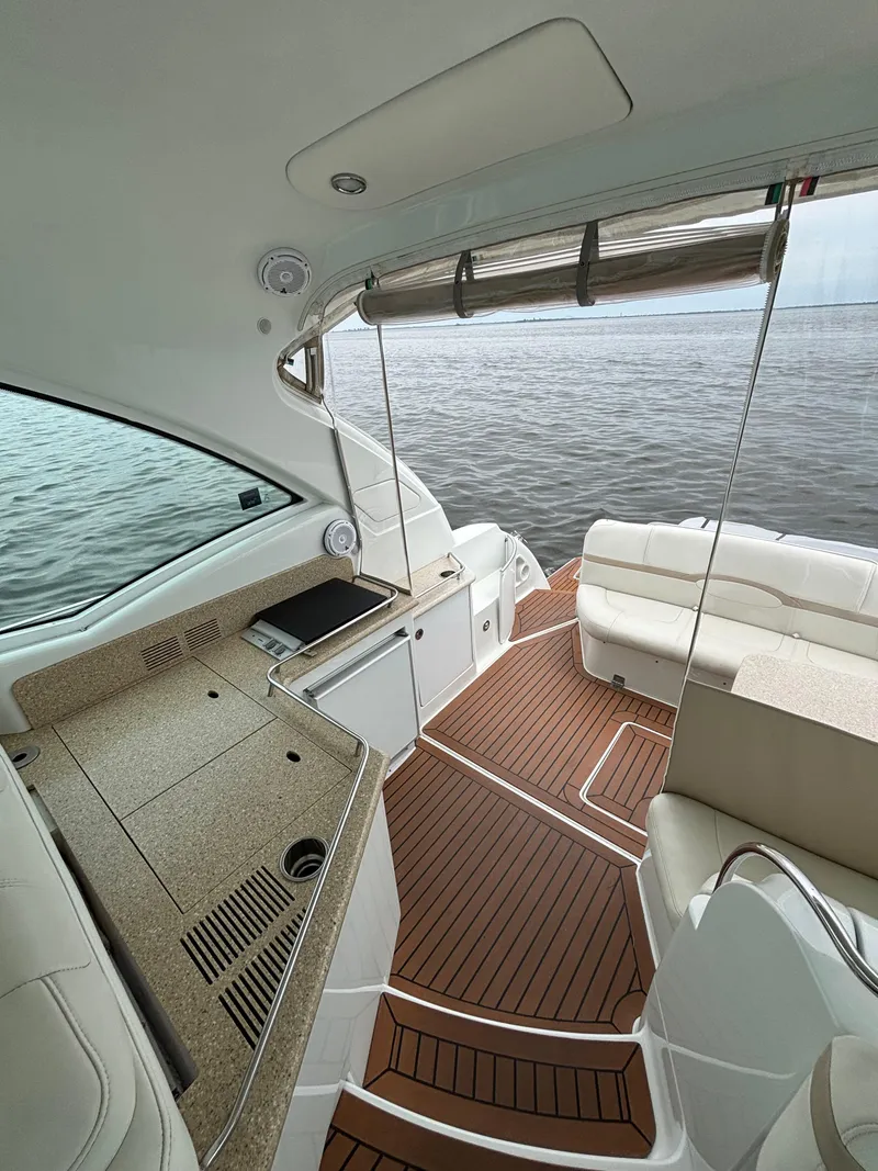 Slide: The Image of Luxurious interior of 2008 Formula 45 Yacht with elegant seating and wood flooring. - 32