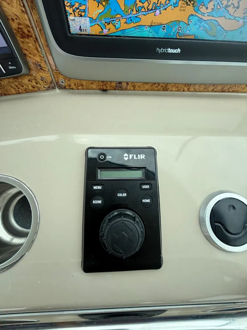 Slide: The Image of Control panel on 2008 Formula 45 Yacht with navigation display and FLIR system. - 42