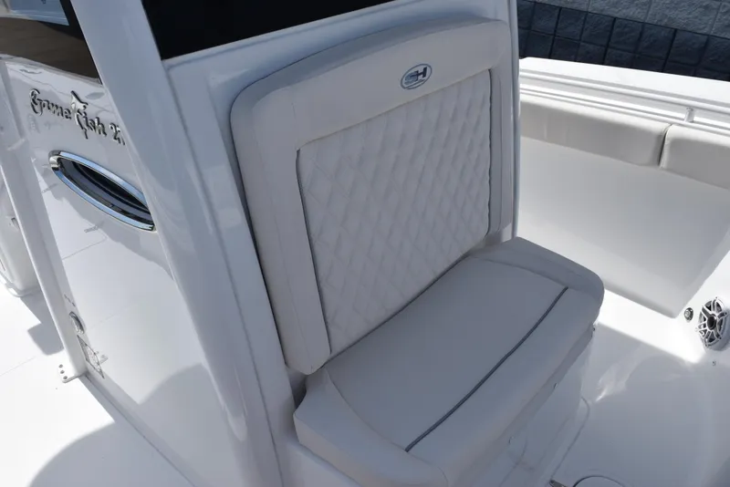Slide: The Image of 2026 Sea Hunt Gamefish 27 Forward Seating, featuring luxurious white cushioned seats. - 14