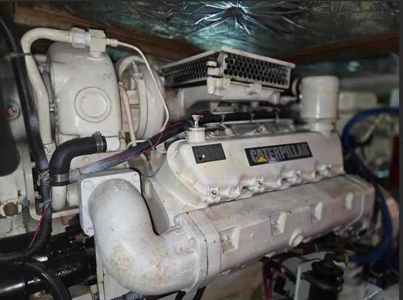Slide: The Image of Caterpillar engine in 1993 Ocean Alexander 460 yacht, detailed view. - 66