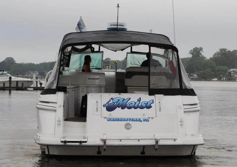 Slide: The Image of 2002 Cruisers Yachts 4270 Express boat named "Moist" docked in Wrightsville, PA. - 10
