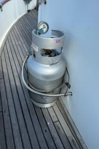 Slide: The Image of Propane tank on 1981 Grand Banks 36 Classic boat deck. - 41