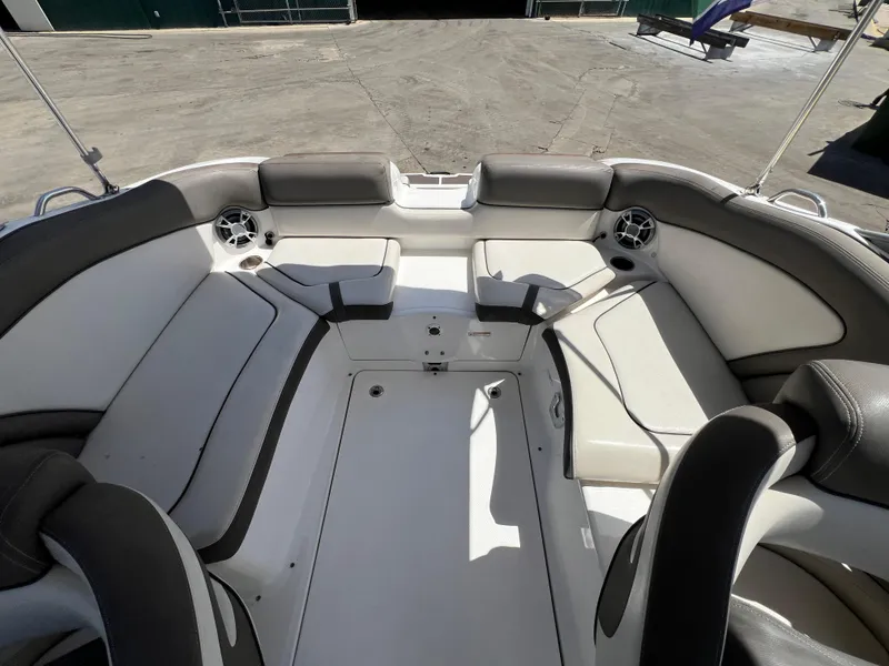Slide: The Image of 2012 Yamaha Boats 242 Limited interior with spacious seating and modern design. - 10