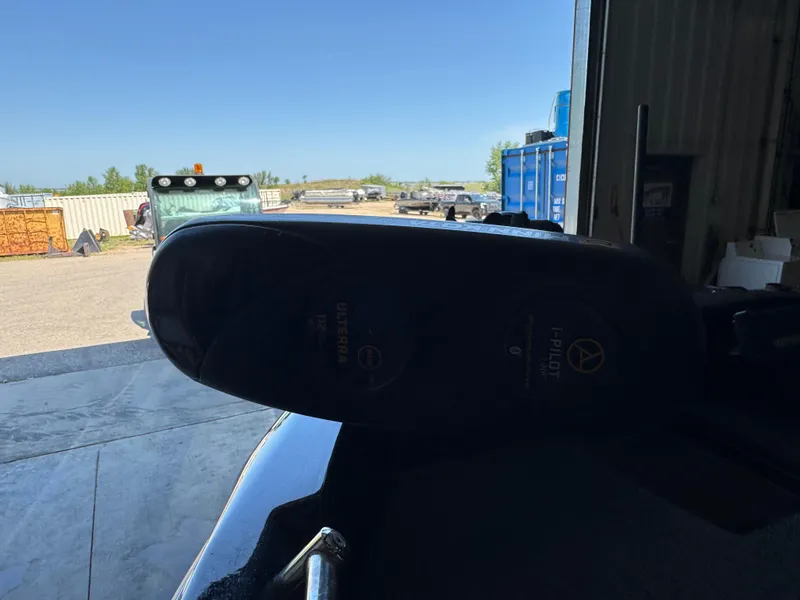 Slide: The Image of 2020 Nitro ZV19 Sport boat seat with gray and black upholstery. - 13