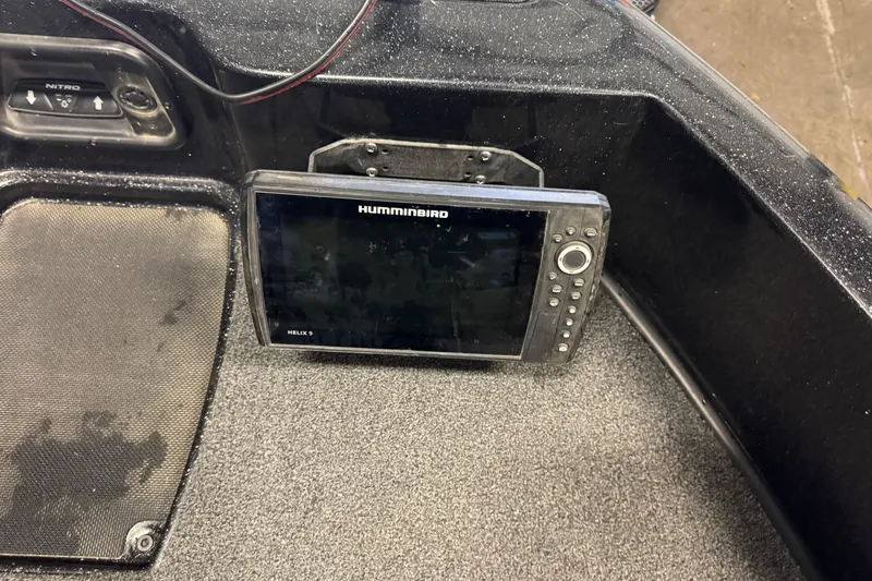 Slide: The Image of Humminbird Helix 9 fish finder on 2020 Nitro ZV19 Sport boat dashboard. - 19