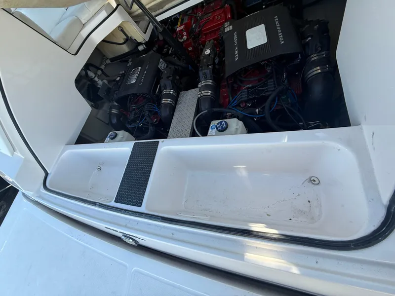 Slide: The Image of Engine compartment of a 2005 Regal 3350 Sport Cruiser with Volvo Penta engines. - 17