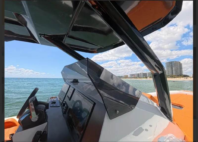 Slide: The Image of Modern Novielli Veloche 349 boat interior with ocean view, 2026 model. - 13