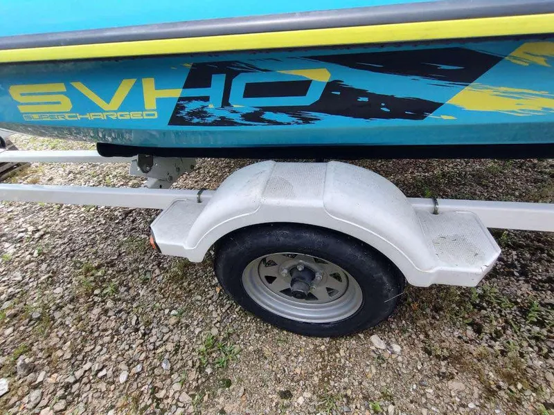 Slide: The Image of 2022 Yamaha WaveRunner GP1800R on trailer, featuring SVHO supercharged graphics. - 14