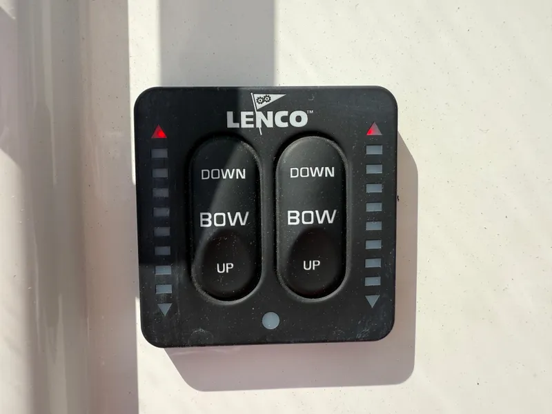 Slide: The Image of Lenco trim tab control panel on 2017 Regulator 34SS boat. - 40