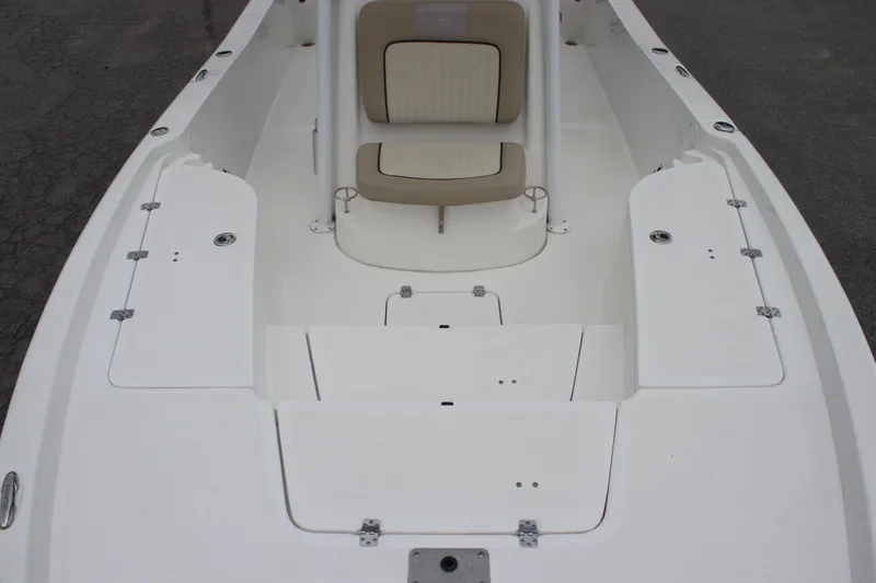 Slide: The Image of 2017 Sea Fox 220 Viper boat interior with seating and storage compartments. - 14