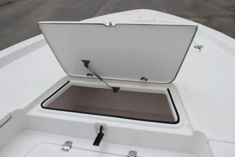 Slide: The Image of Open storage compartment on 2017 Sea Fox 220 Viper boat deck. - 19