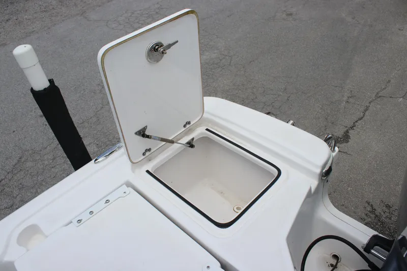 Slide: The Image of Open storage compartment on a 2017 Sea Fox 220 Viper boat. - 27