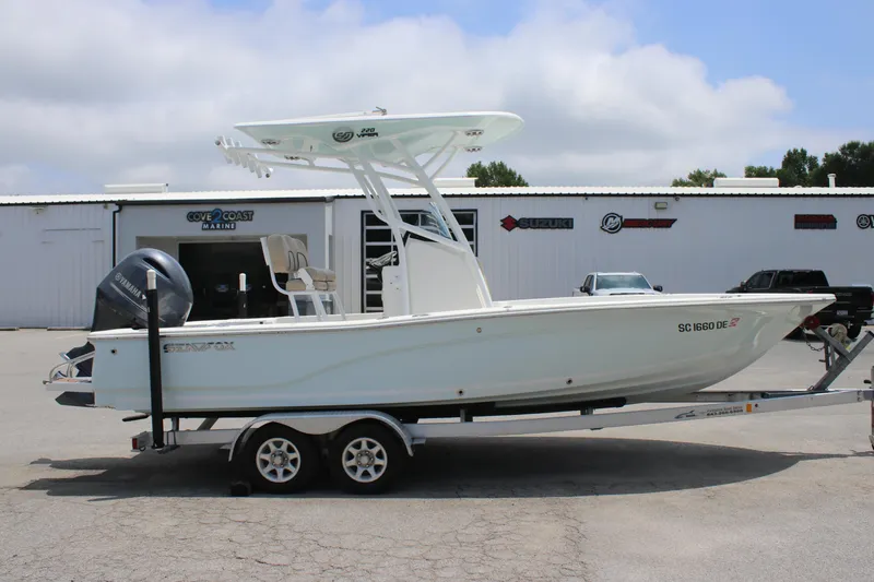 Slide: The Image of 2017 Sea Fox 220 Viper boat on trailer at Cove 2 Coast Marine dealership. - 6