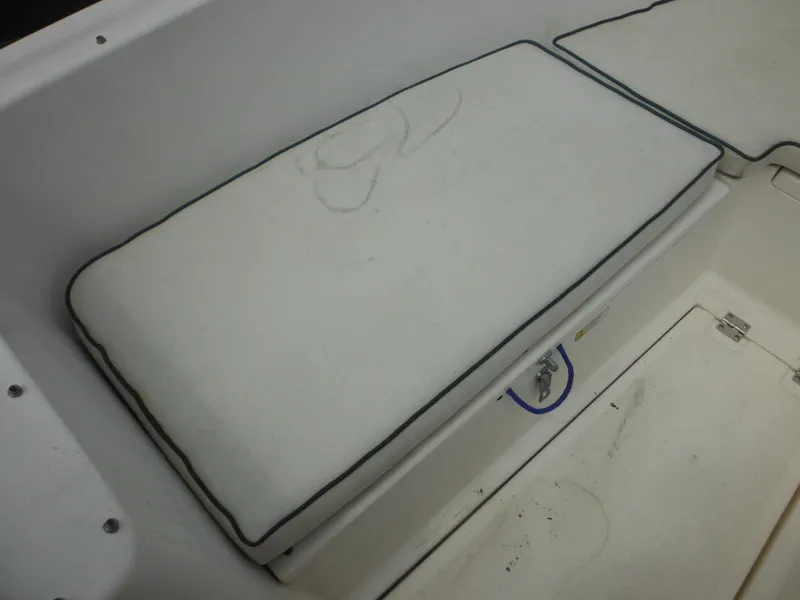 Slide: The Image of 1996 Hydra-Sports 2000 DC boat seat cushion, white with black trim. - 20