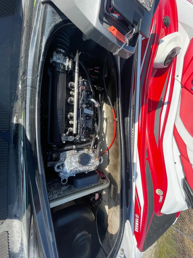 Slide: The Image of 2021 Yamaha WaveRunner GP1800R HO engine compartment, showcasing internal components and design. - 7