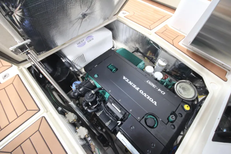 Slide: The Image of Engine compartment of 2024 Ranger Tugs R-29 Command Bridge LE with Volvo Penta engine. - 37