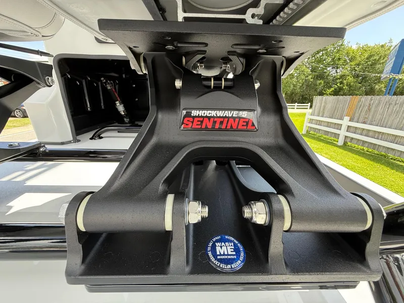Slide: The Image of Shockwave S5 Sentinel mount on 2025 SCB R24 boat, showcasing robust design and durability. - 18