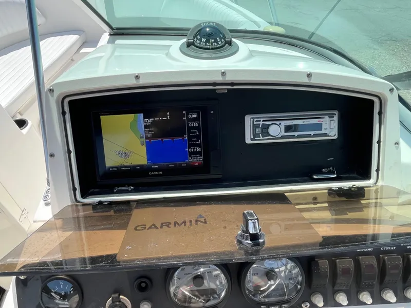 Slide: The Image of Dashboard of 2005 Boston Whaler 210 Ventura with Garmin GPS and stereo system. - 5