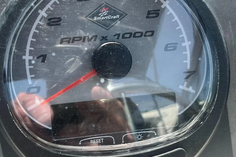 Slide: The Image of Close-up of a 2005 Boston Whaler 210 Ventura tachometer displaying RPM x 1000. - 8