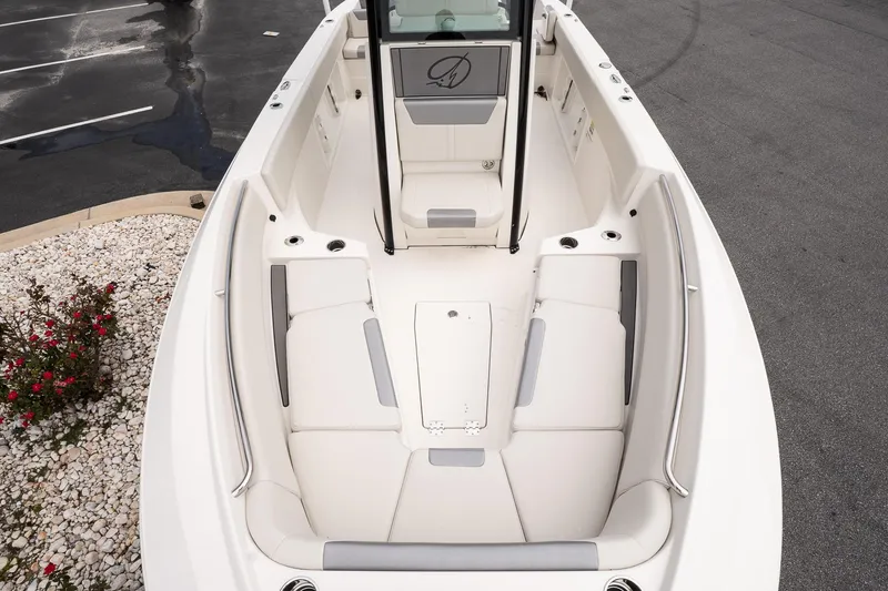 Slide: The Image of 2026 Sailfish 232 CC boat interior with spacious seating and modern design. - 17