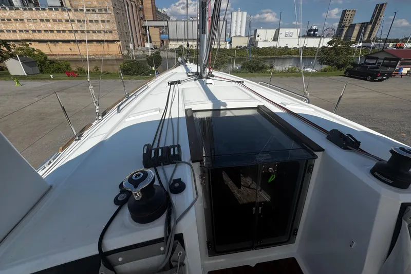 Slide: The Image of Steering wheel and navigation equipment on 2023 Beneteau Oceanis 38.1 yacht. - 37