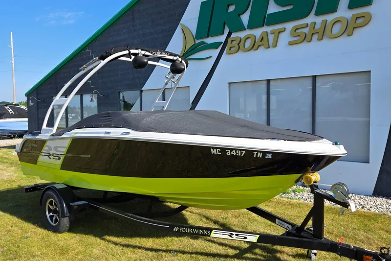 Slide: The Image of 2013 Four Winns H190RS boat on trailer at Irish Boat Shop. - 15