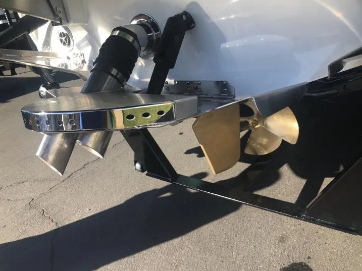 Slide: The Image of Rear view of 2022 Centurion Ri 230 boat showing propeller and exhaust system. - 3
