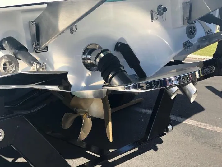 Slide: The Image of 2022 Centurion Ri 230 boat stern with propeller and exhaust system. - 4