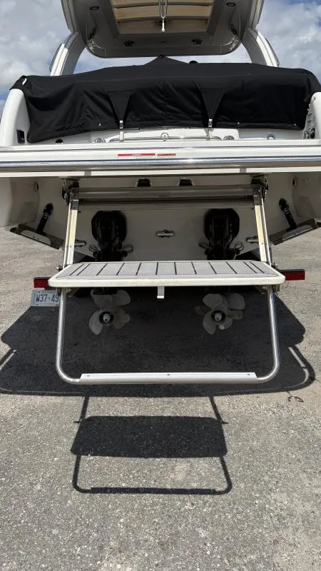 Slide: The Image of 2022 Formula 350 CBR boat with extended swim platform and dual propellers. - 17