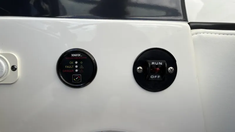 Slide: The Image of Control panel of a 2022 Formula 350 CBR boat with Xintex fume detector. - 23