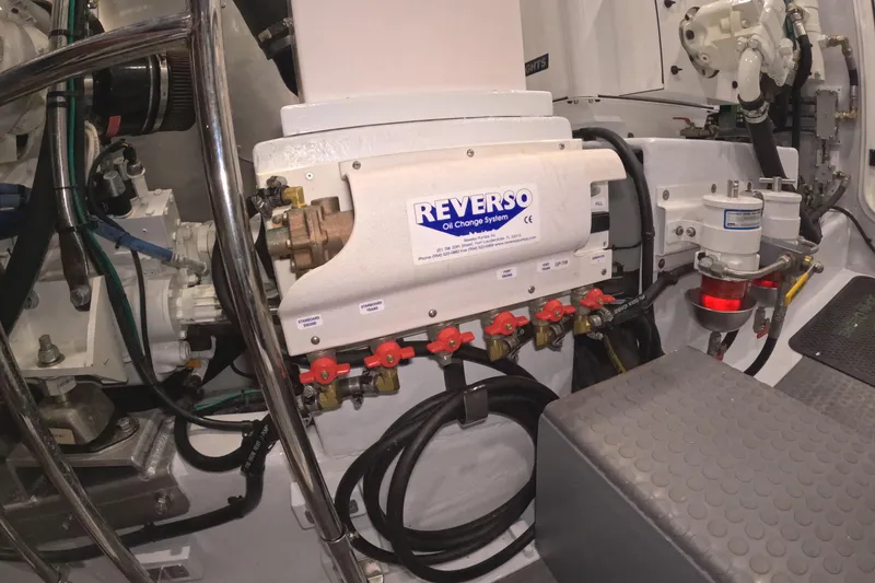 Slide: The Image of Engine room of 2021 Kadey-Krogen 50 Open with Reverso oil change system. - 46