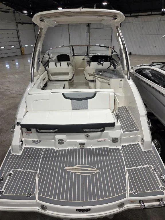 Slide: The Image of 2022 Chaparral 347 SSX boat interior with spacious seating and modern design. - 35