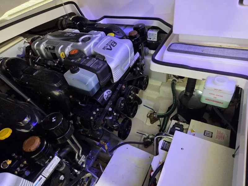 Slide: The Image of Engine compartment of 2022 Chaparral 347 SSX with V8 engine components visible. - 39