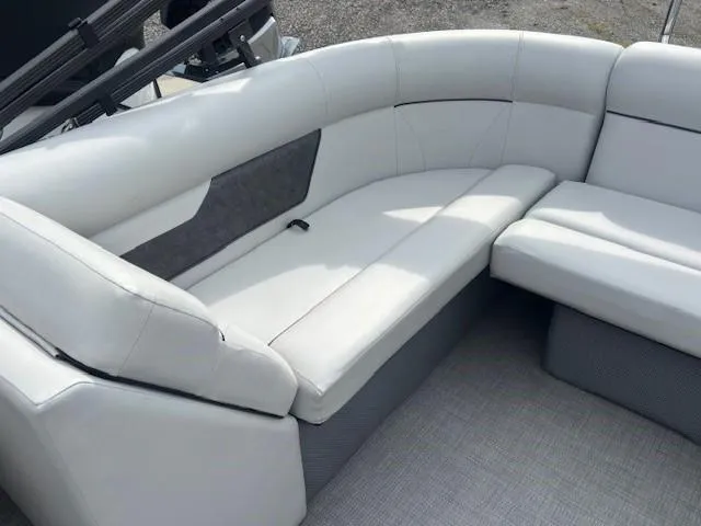 Slide: The Image of Luxurious seating on 2020 Crest Classic DLX 240 SLC pontoon boat. - 11