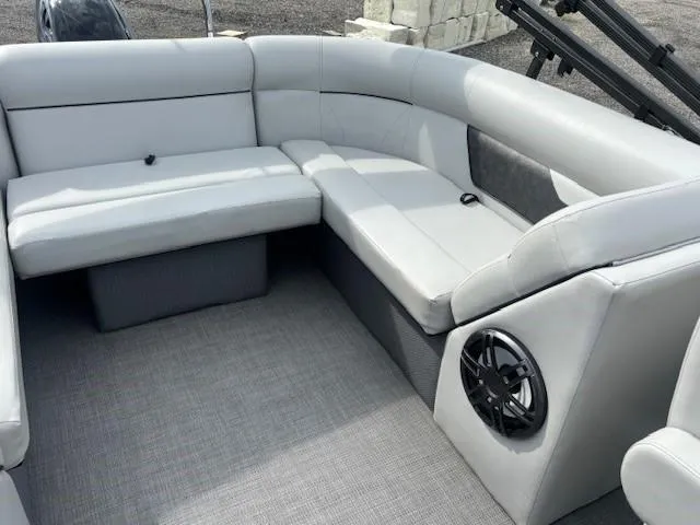 Slide: The Image of Luxurious seating area on 2020 Crest Classic DLX 240 SLC pontoon boat. - 12