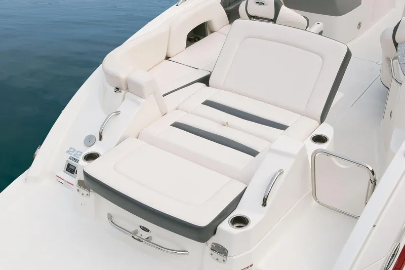 Slide: The Image of Manufacturer Provided Image: 2018 Chaparral 224 Sunesta boat with white and gray seating. - 12